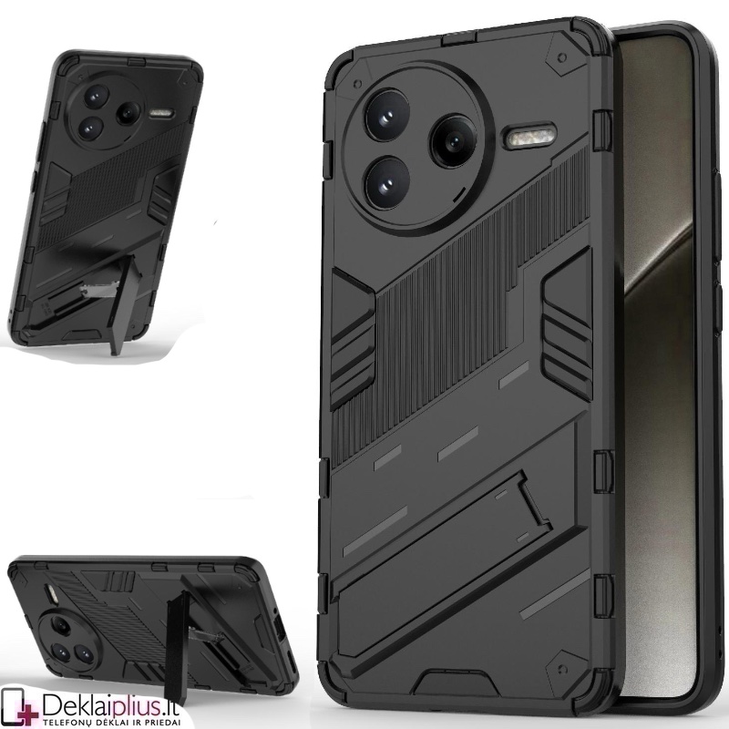 Smūgiams atsparus dėklas su kojele - juodas (Xiaomi Poco F7 Ultra) Smūgiams atsparus dėklas su kojele - juodas (Xiaomi Poco F7 Ultra)